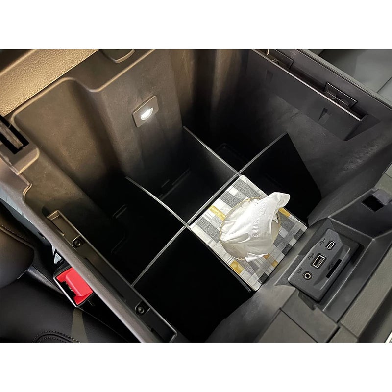TACOBRO Center Console Organizer Dividers for 2019-2022 GMC Sierra/Chevy Silverado 1500 Accessories /2020-2023 Chevy Silverado/GMC Sierra 2500HD/3500HD, Fit Full Console w/Bucket Seats Only - Image 5
